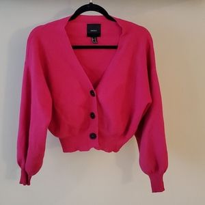 Puffed sleeve cardigan